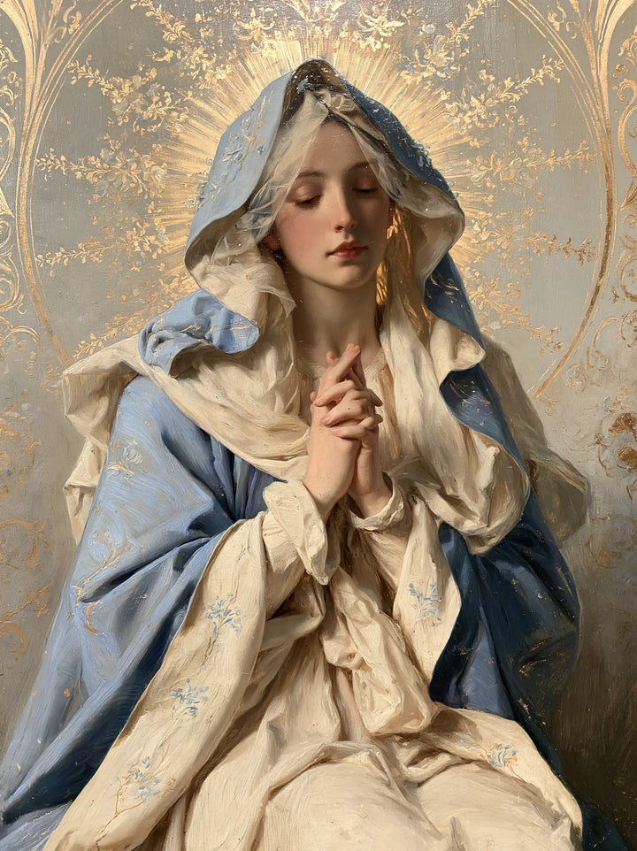 Virgin Mary in Prayer - Sacred Art Nouveau · Portrait n° 27