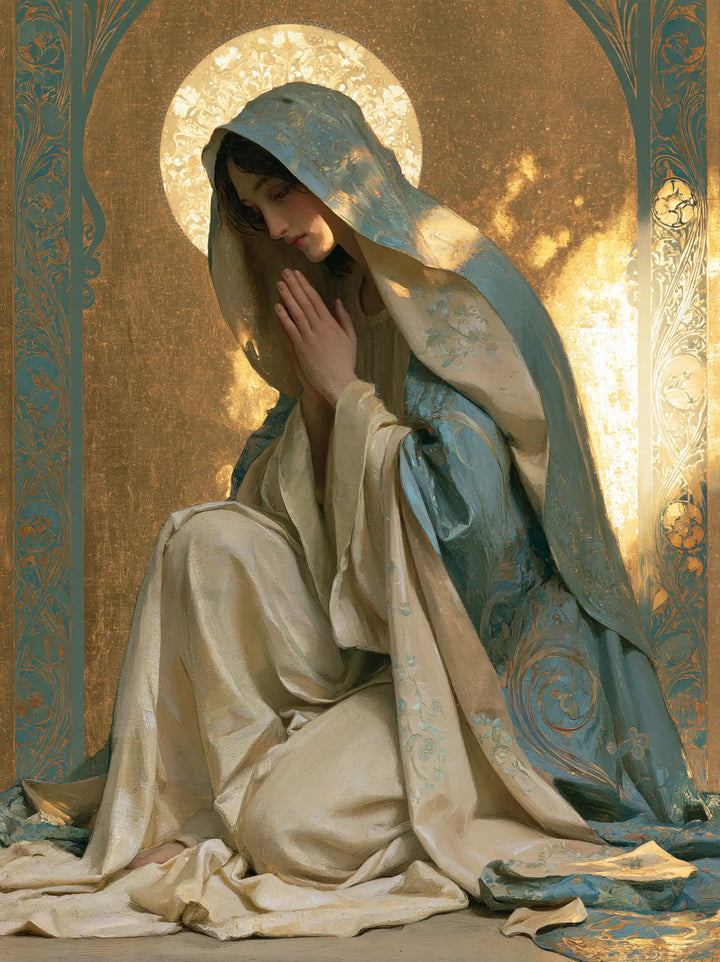 Virgin Mary in Prayer - Sacred Art Nouveau · Portrait n° 29