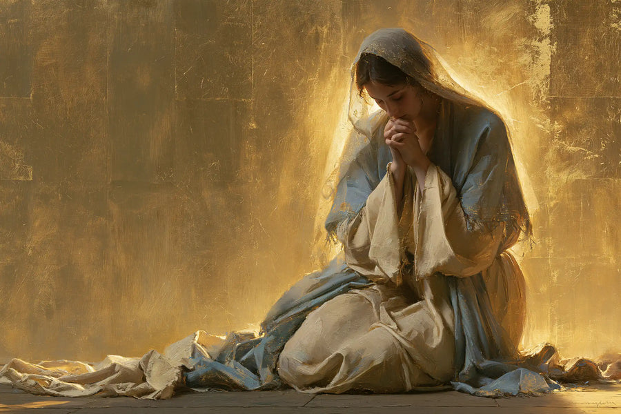 Virgin Mary in Prayer - Sacred Gold · Landscape n° 5