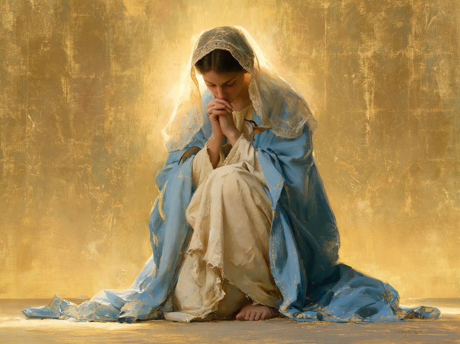 Virgin Mary in Prayer - Sacred Gold · Landscape n° 13