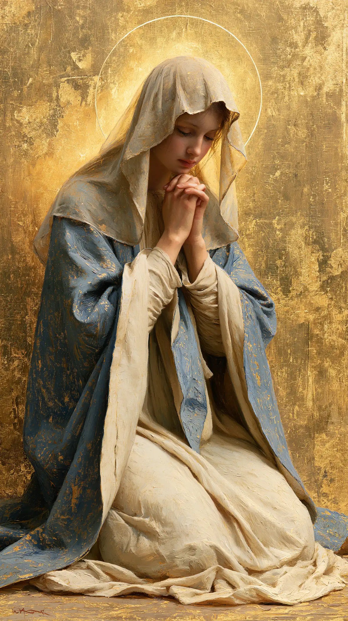 Virgin Mary in Prayer — Prayer within the Honey Circle