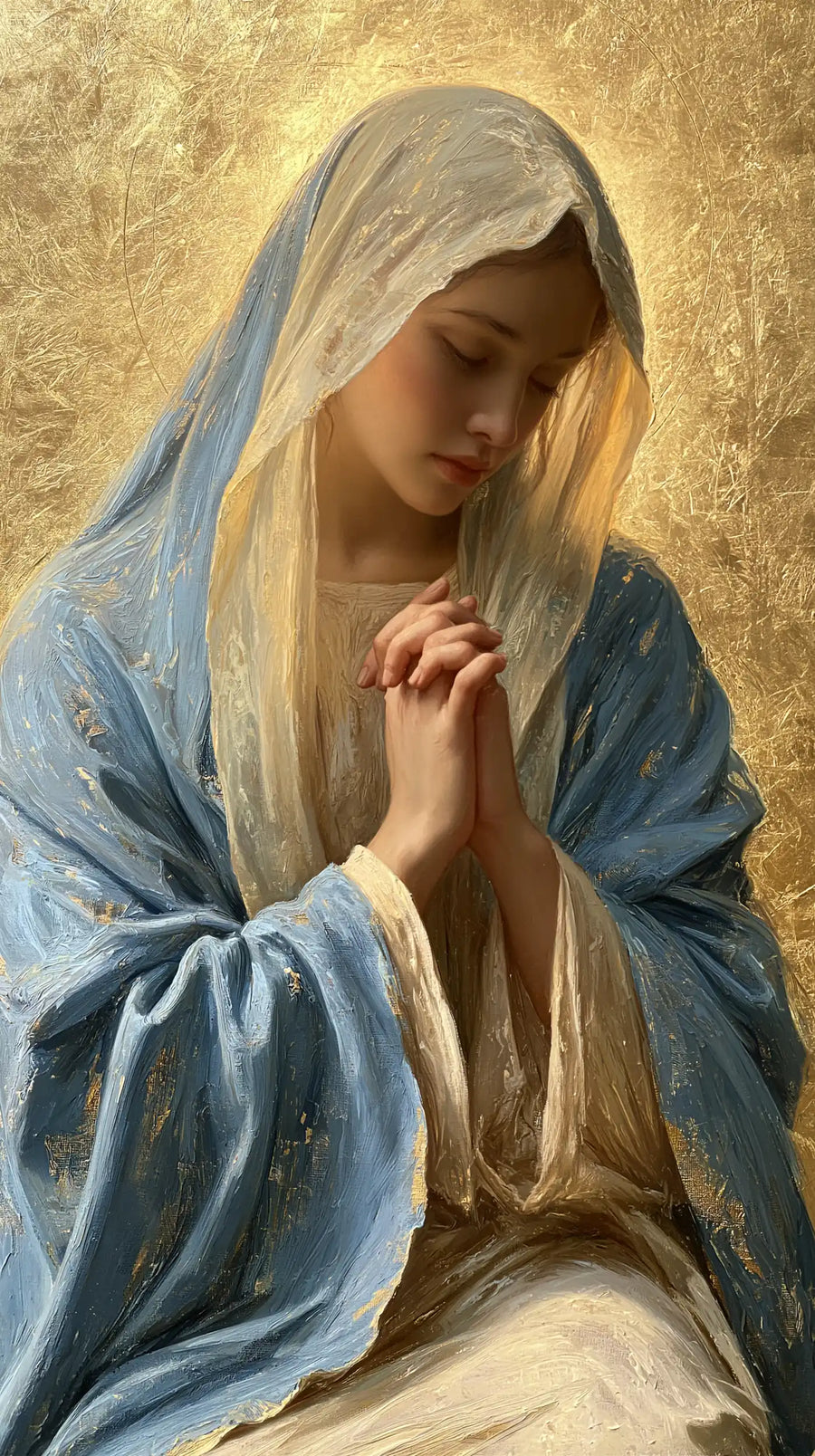 Virgin Mary in Prayer - Sacred Gold · Portrait n° 7