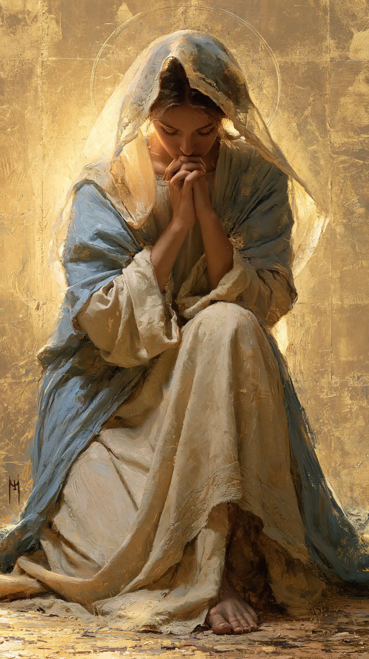 Virgin Mary in Prayer — Prayer with a Foot in the Light