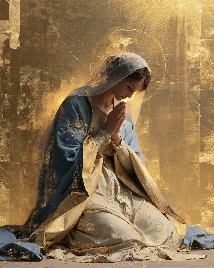 Virgin Mary in Prayer - Sacred Gold · Portrait n° 19