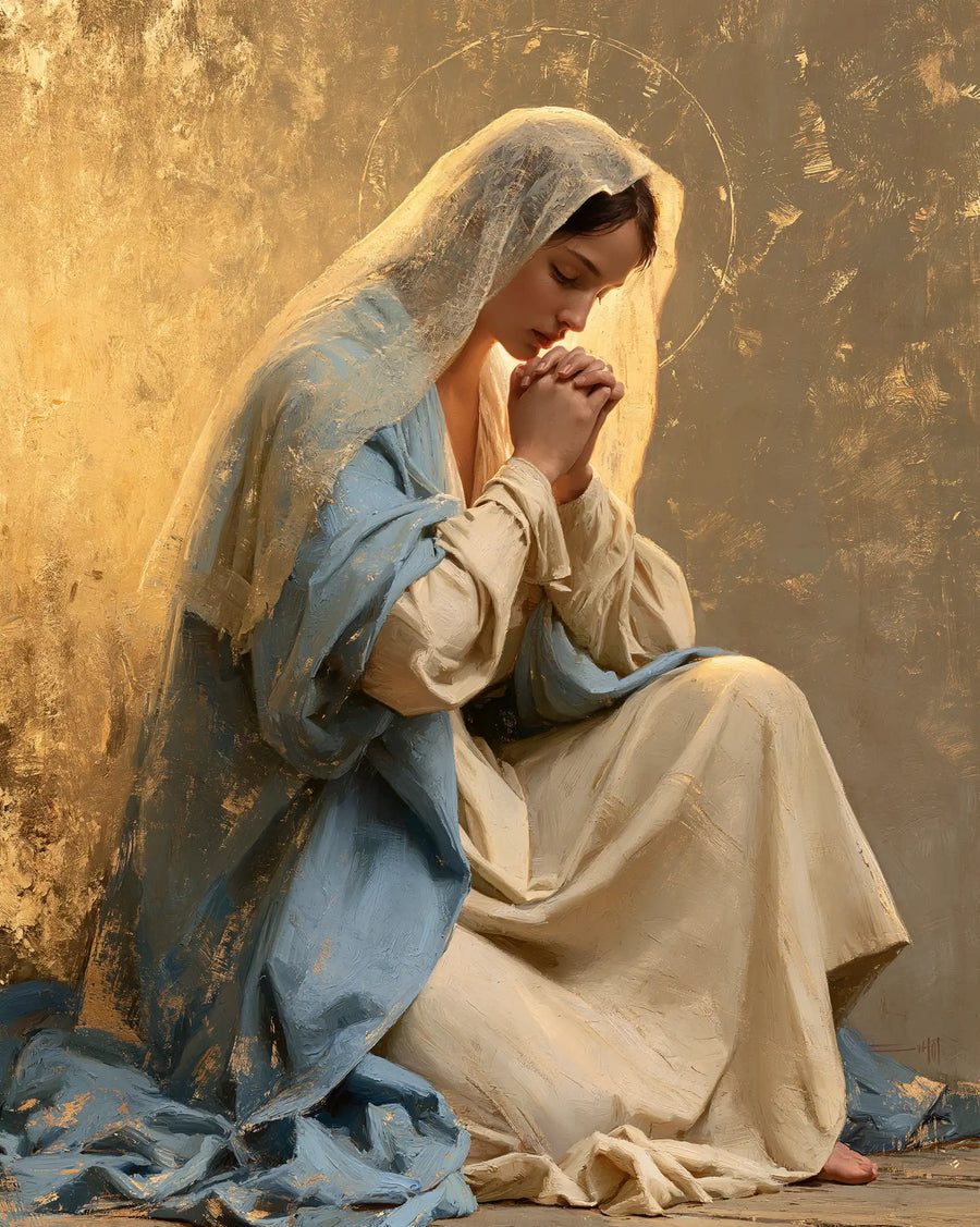 Virgin Mary in Prayer - Sacred Gold · Portrait n° 22