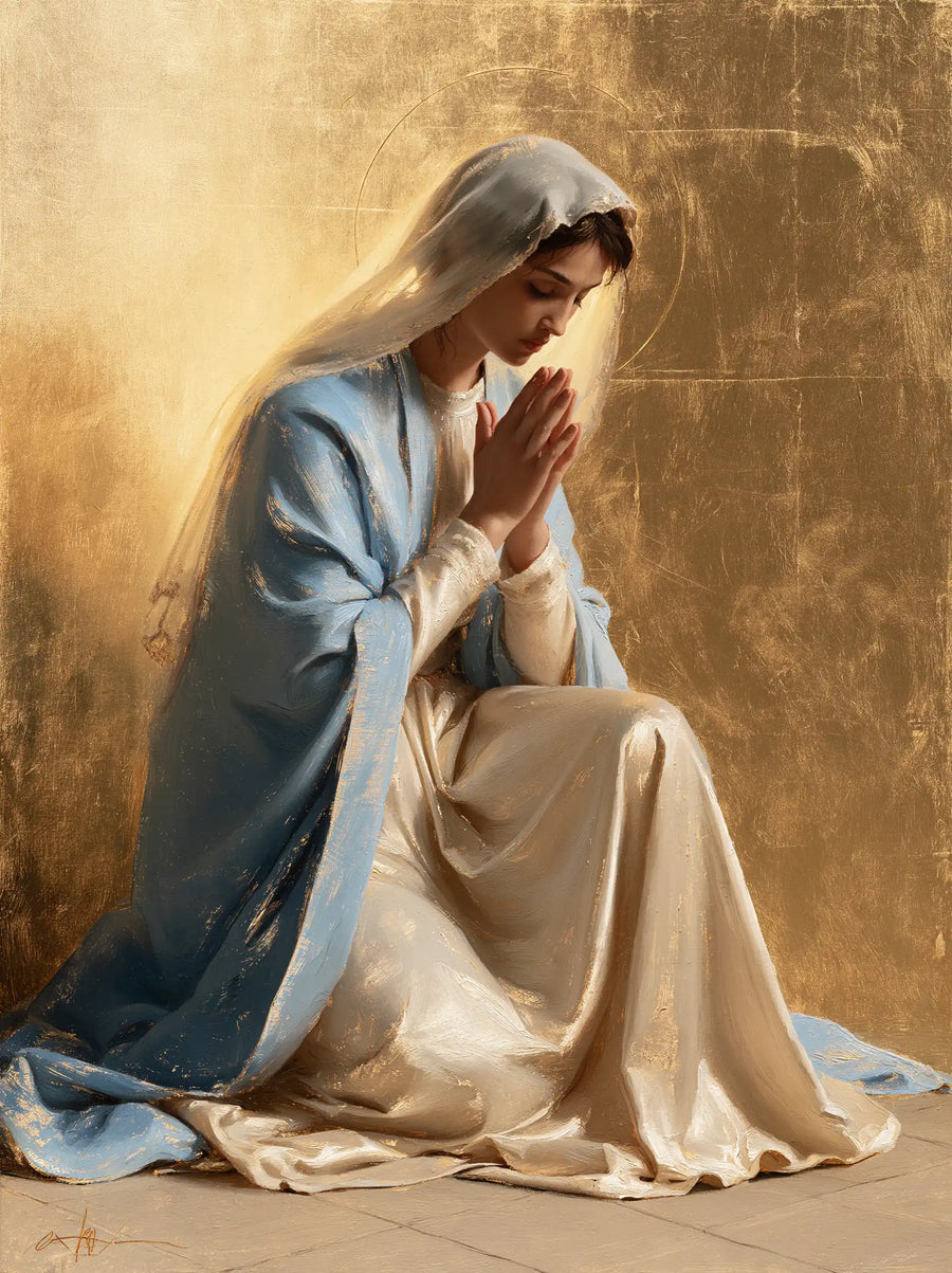 Virgin Mary in Prayer - Sacred Gold · Portrait n° 36