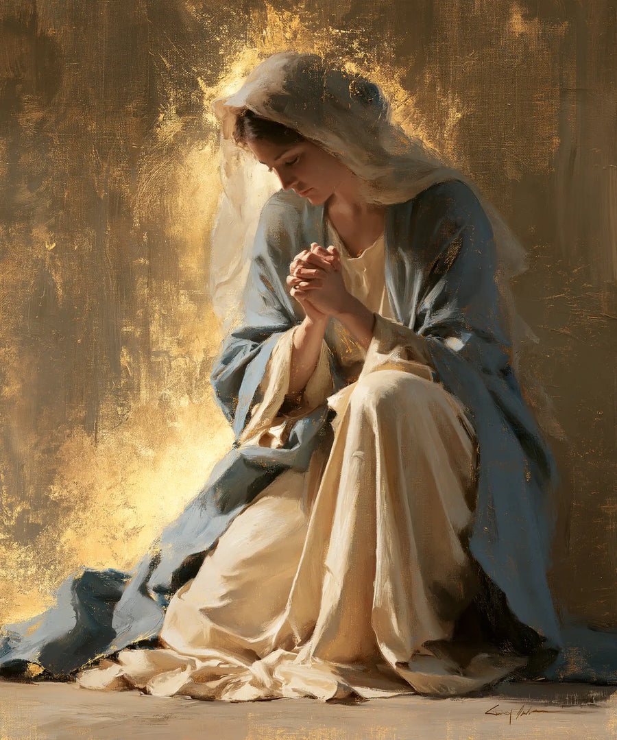 Virgin Mary in Prayer - Sacred Gold · Portrait n° 38