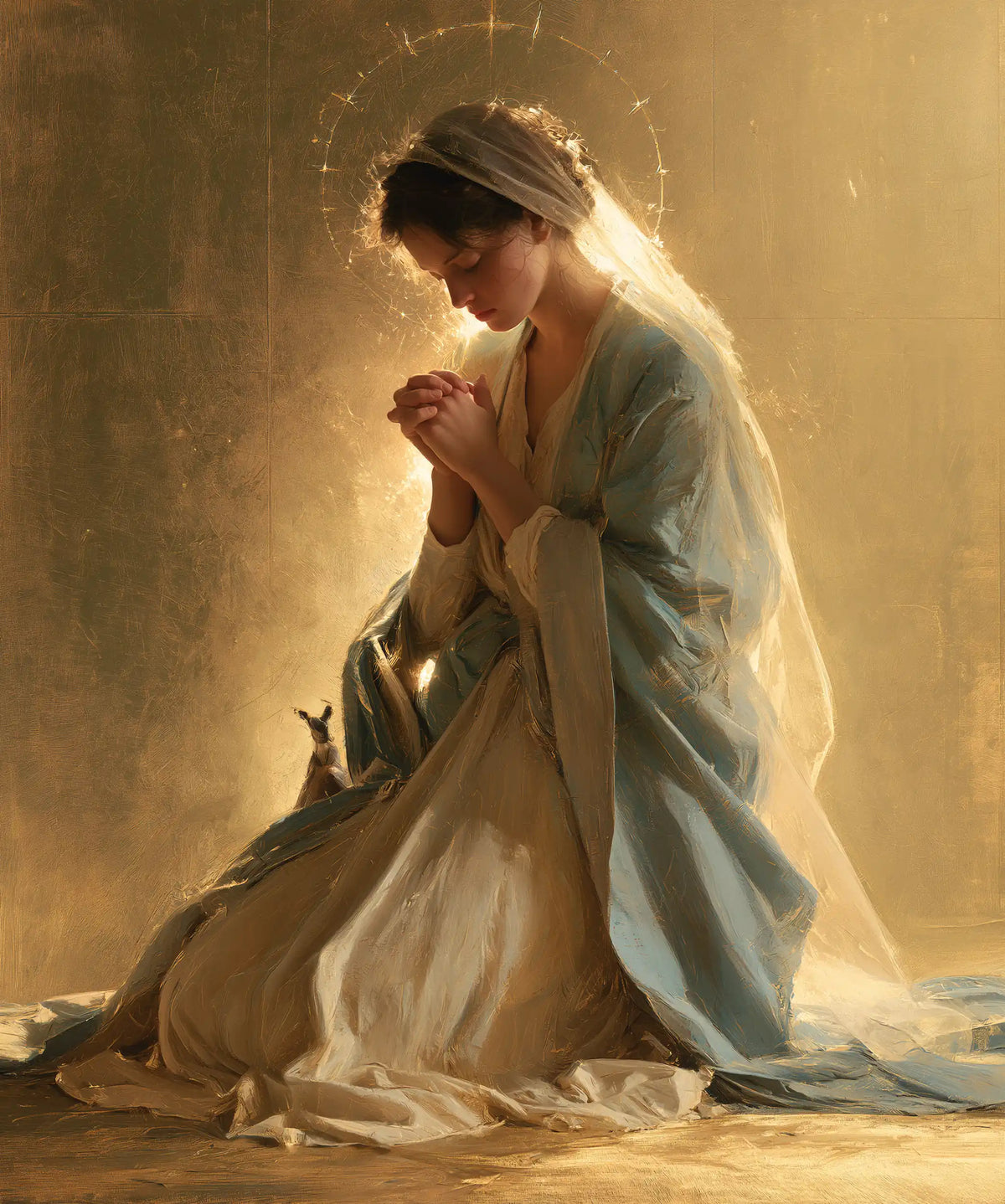 Virgin Mary in Prayer - Sacred Gold · Portrait n° 39