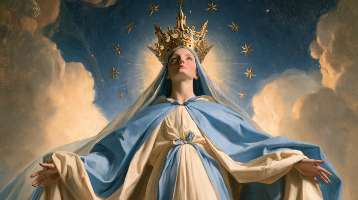 Mary, Queen of Heaven — The Azure Mantle in Heaven’s Opening