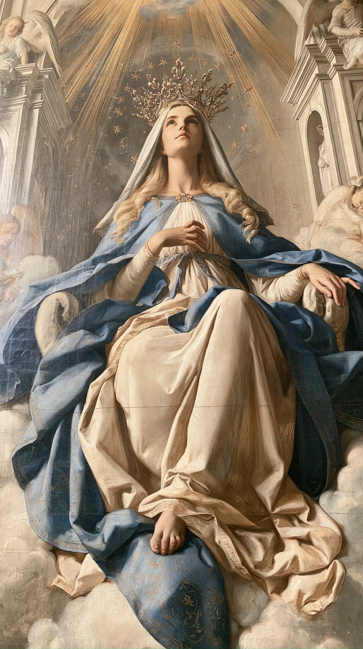 Mary, Queen of Heaven — The Hand at the Heart Beneath the High Light