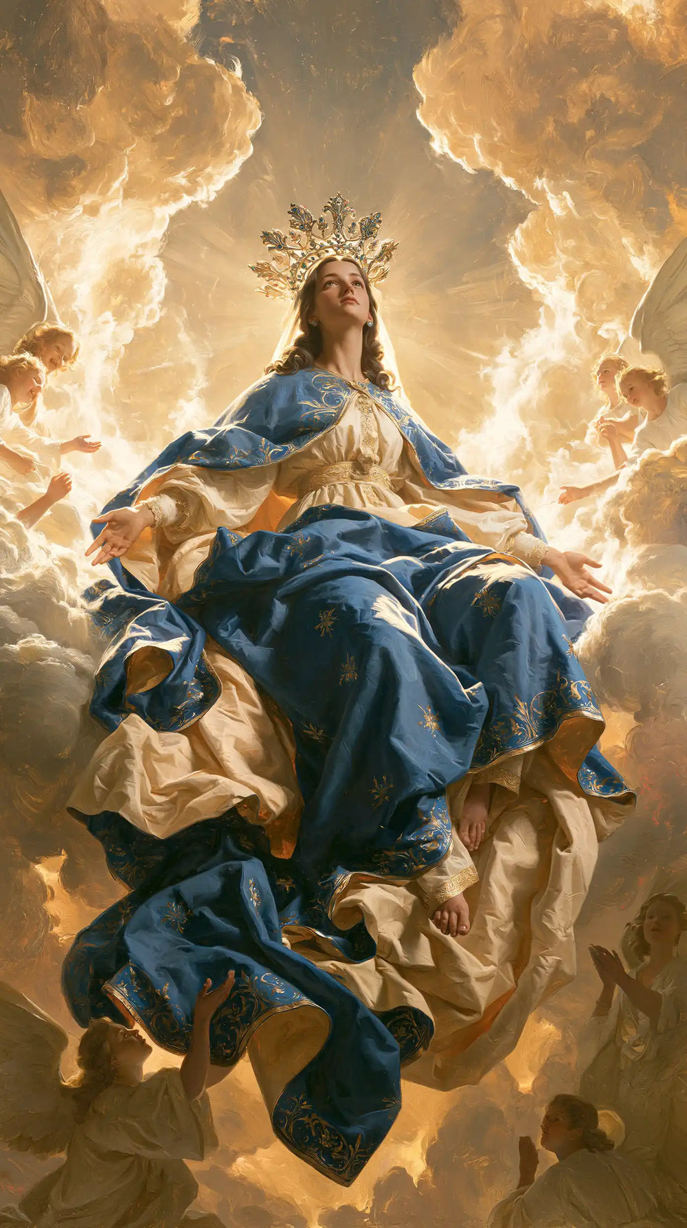 Mary glorified as Queen of Heaven in Heavenly Glory style, portrait Christian artwork no. 12