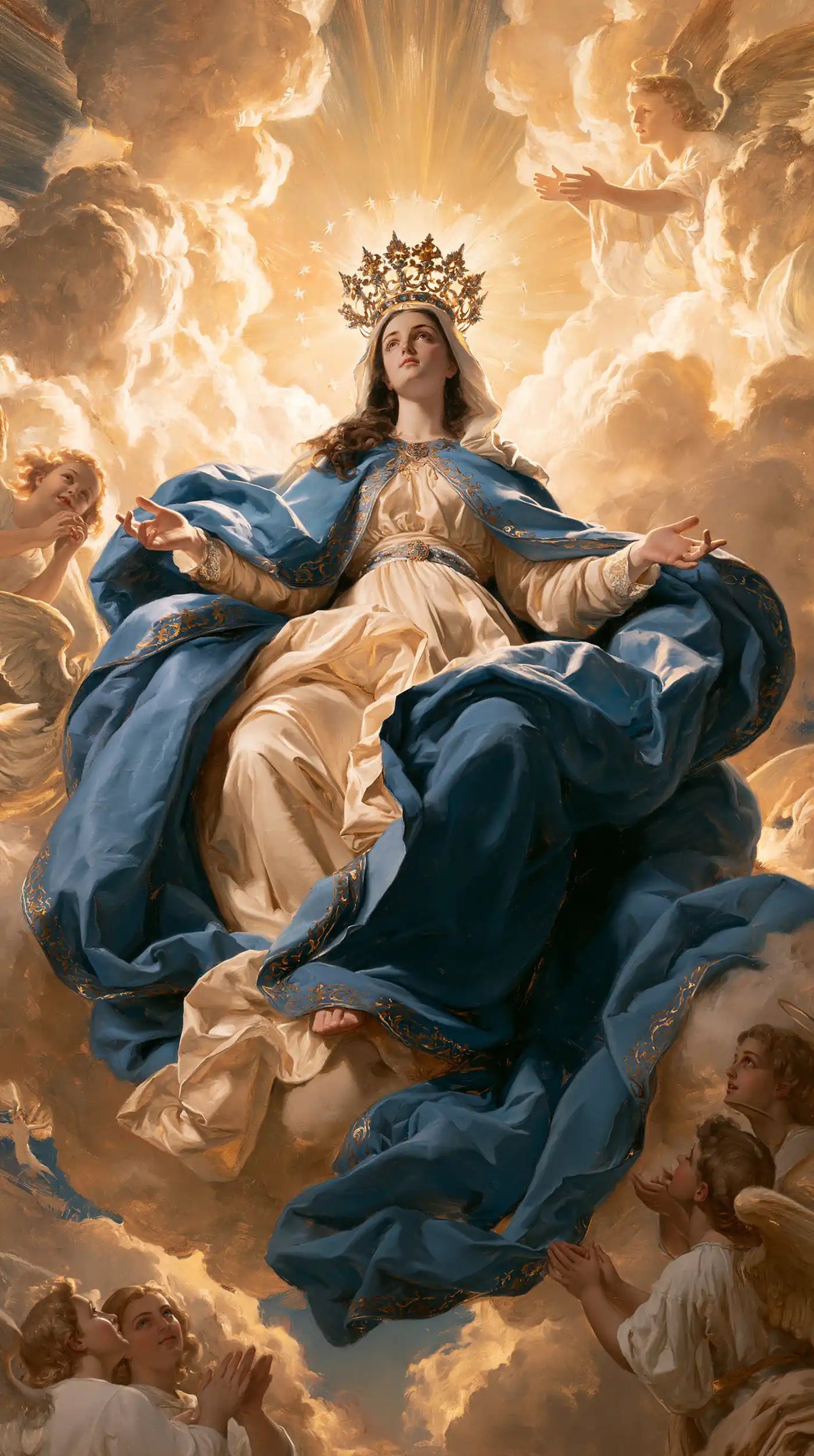 Mary glorified as Queen of Heaven in Heavenly Glory style, portrait Christian artwork no. 26