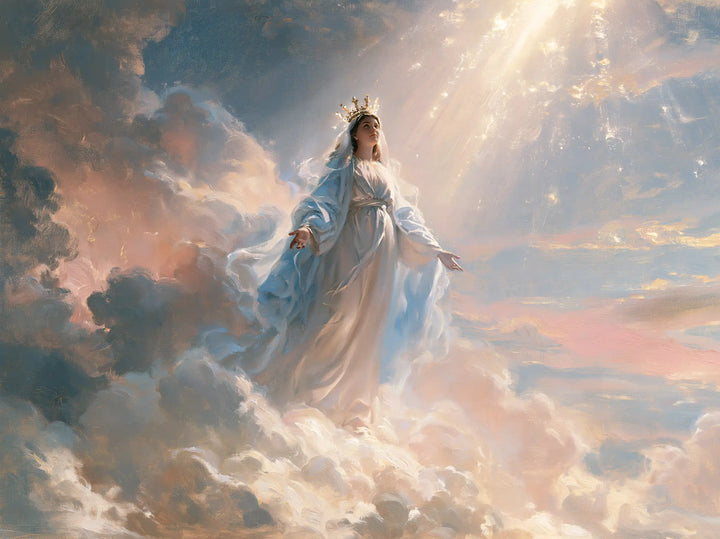 Mary, Queen of Heaven — The Veil Swept Toward the Distant Ray