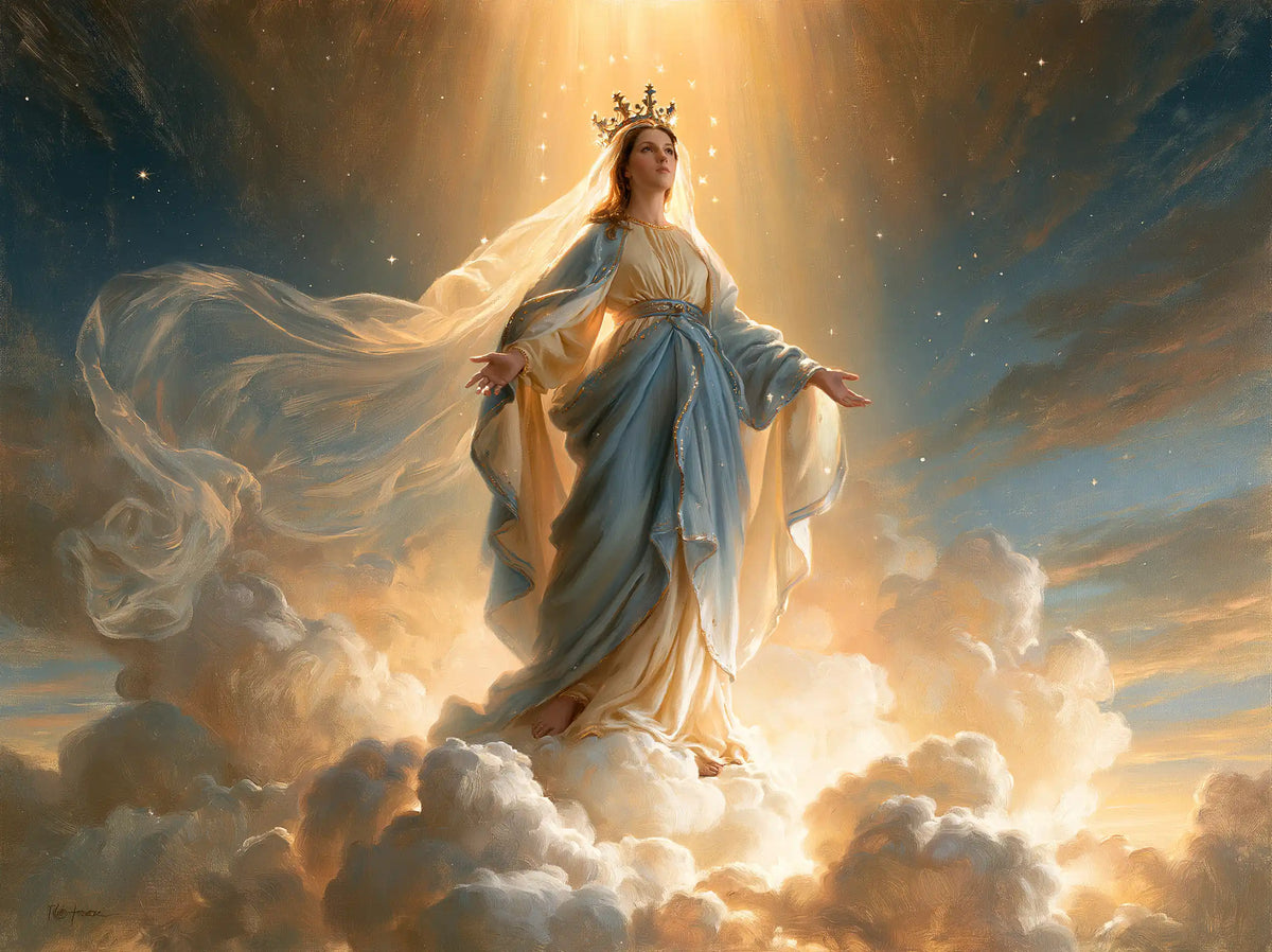 Mary, Queen of Heaven — The Transparent Ribbon in Golden Light