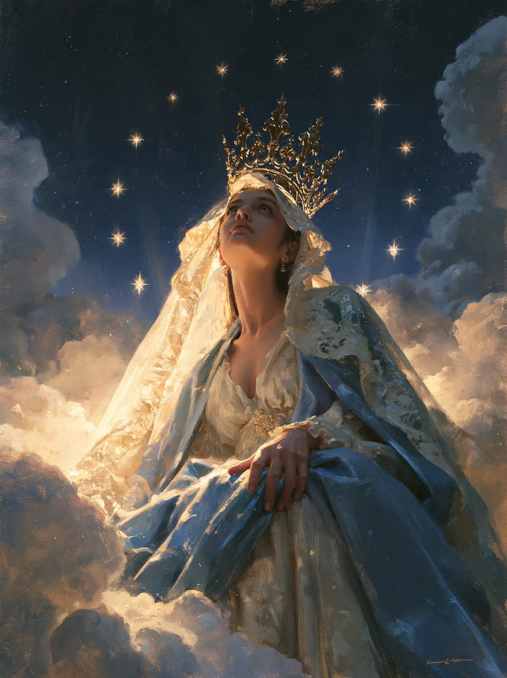 Mary Queen of Heaven - Midnight Blue Chiaroscuro · Portrait n° 19