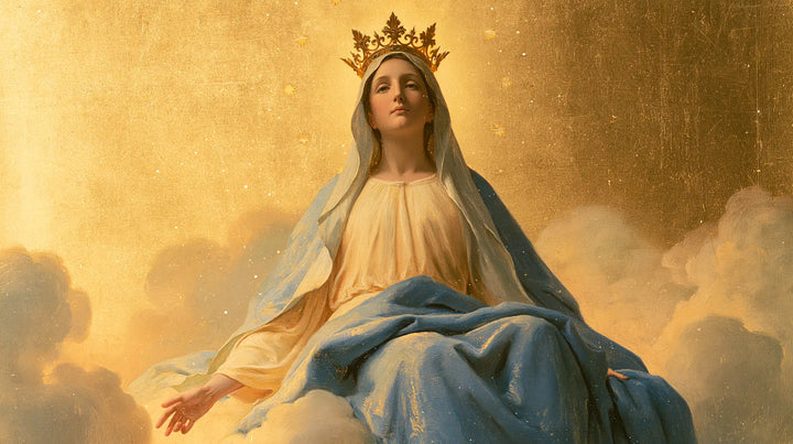 Mary, Queen of Heaven — Blue Repose Before Motionless Gold