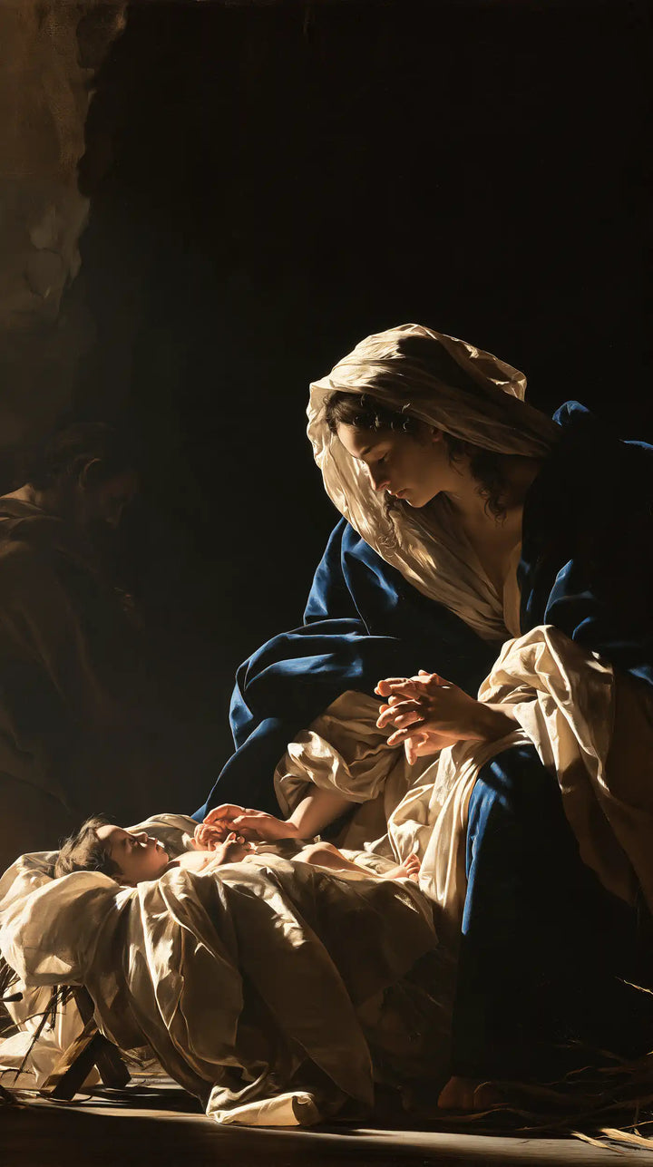 The Nativity - Caravaggio Tenebrism · Portrait n° 1