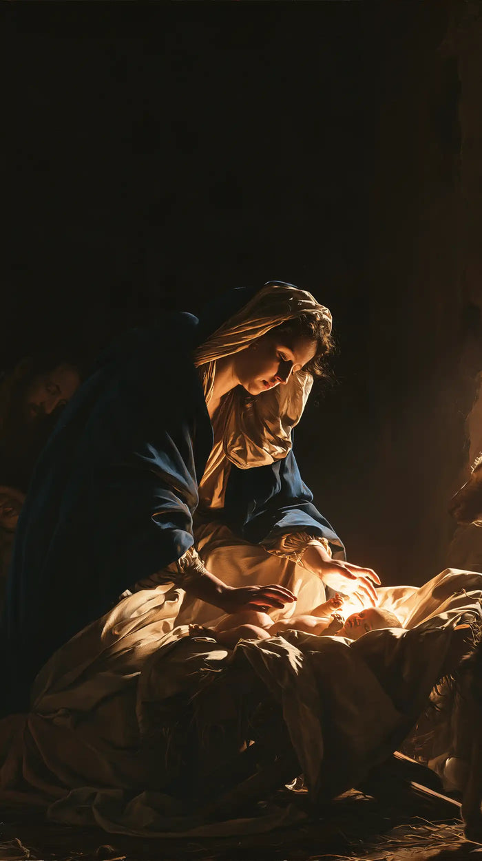 The Nativity - Caravaggio Tenebrism · Portrait n° 6