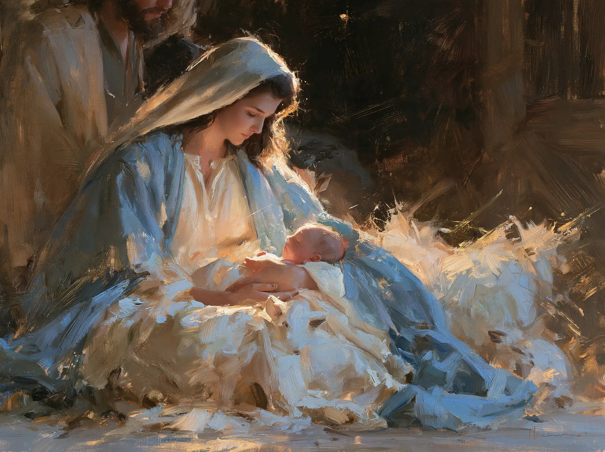 The Nativity — The Newborn in Morning Blue