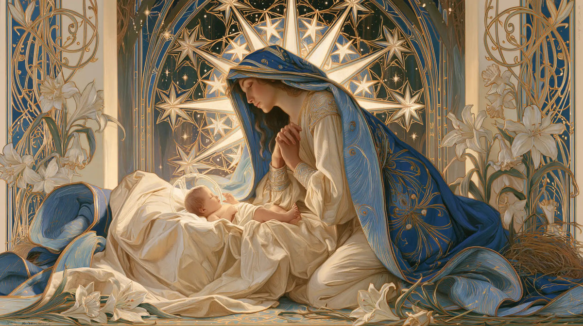The Nativity — Prayer Beneath the Crown of Stars