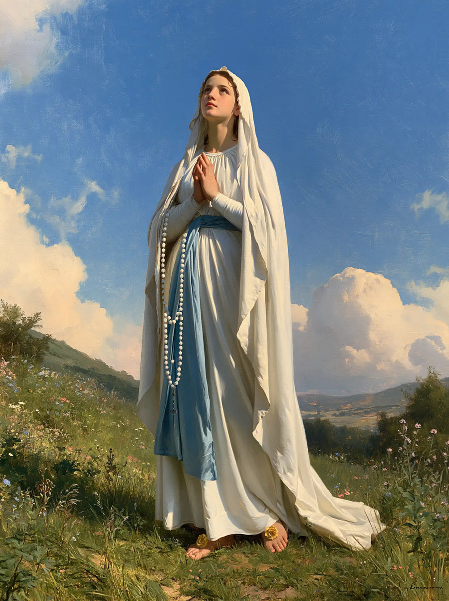 Our Lady of Lourdes – Pale Blue Beneath the Clouds