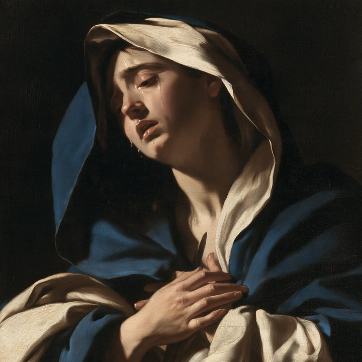 Our Lady of Sorrows - Caravaggio Tenebrism · Square n° 6
