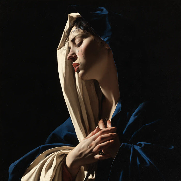 Our Lady of Sorrows - Caravaggio Tenebrism · Square n° 8