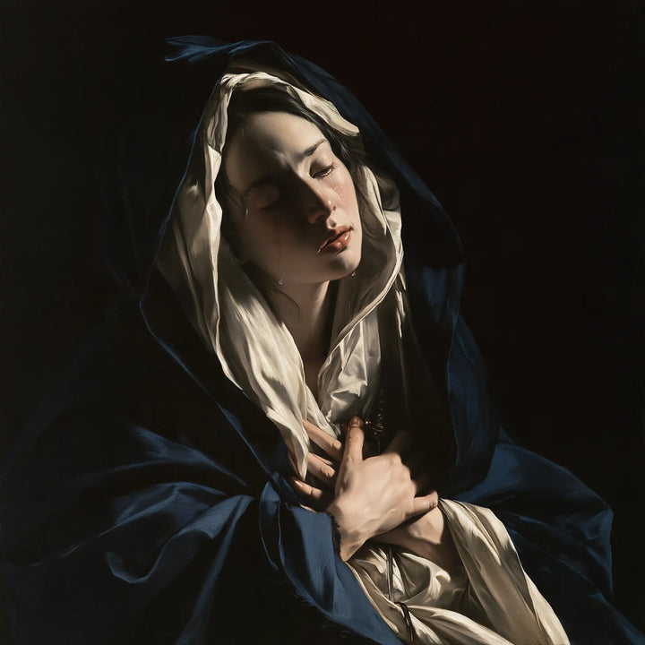 Our Lady of Sorrows - Caravaggio Tenebrism · Square n° 9