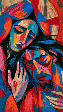 The Pietà — A Cheek Against Scarlet