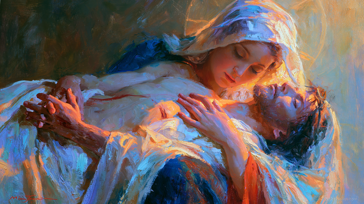 The Pietà — The Shroud with Azure Reflections
