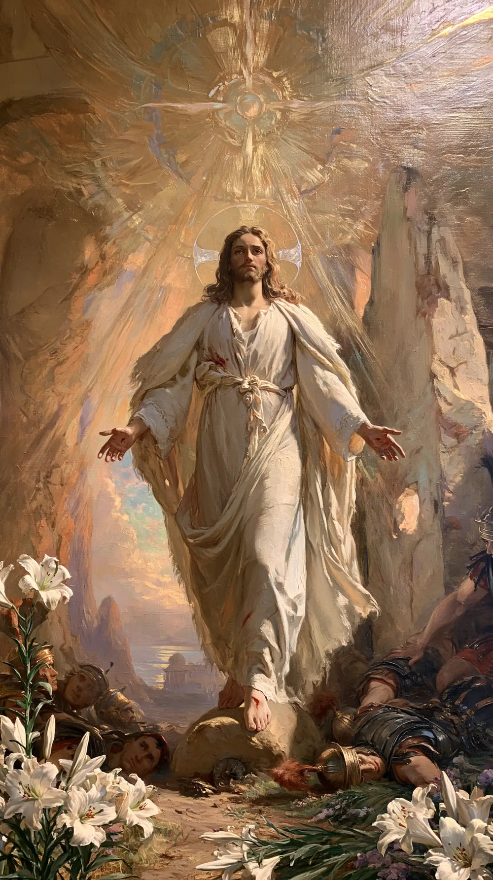 Resurrection of Jesus Christ in Expressionist style, portrait Christian artwork no. 8