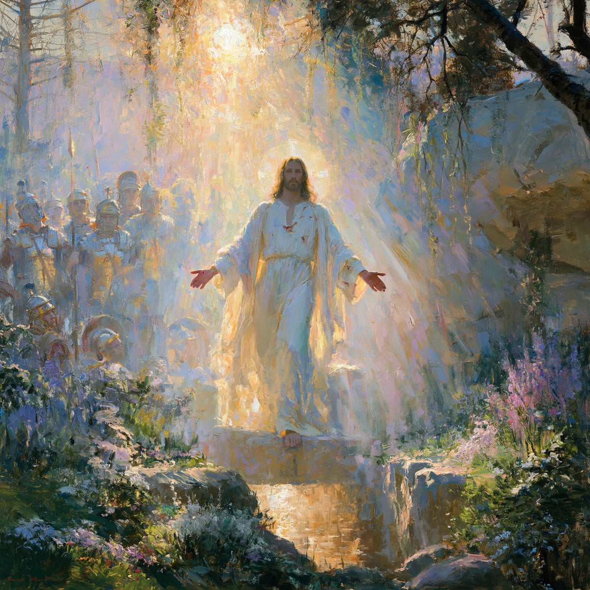 The Resurrection of Jesus Christ — Light above the Flowered Slab