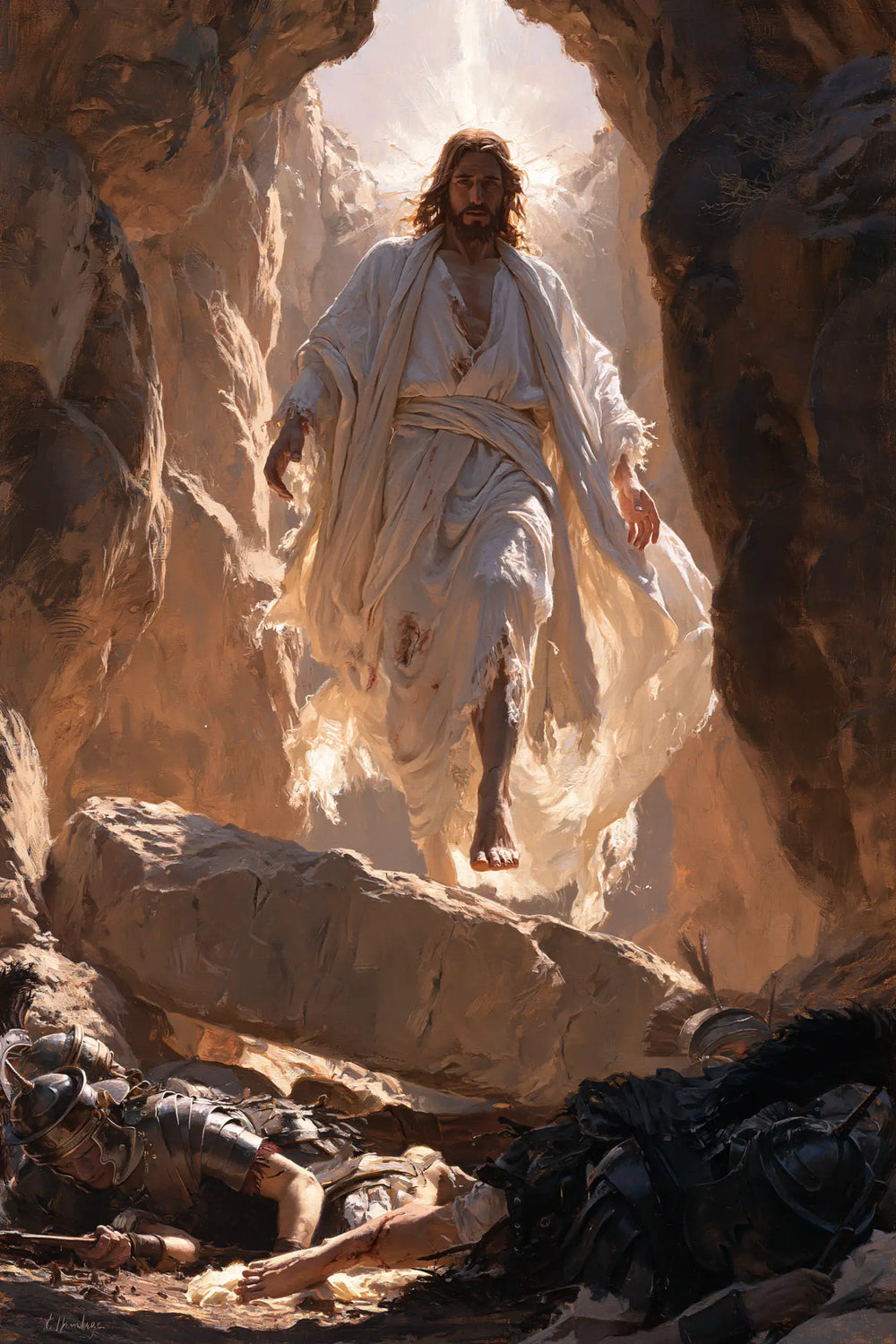 Resurrection of Jesus Christ in Physical Resurrection style, portrait Christian artwork no. 4