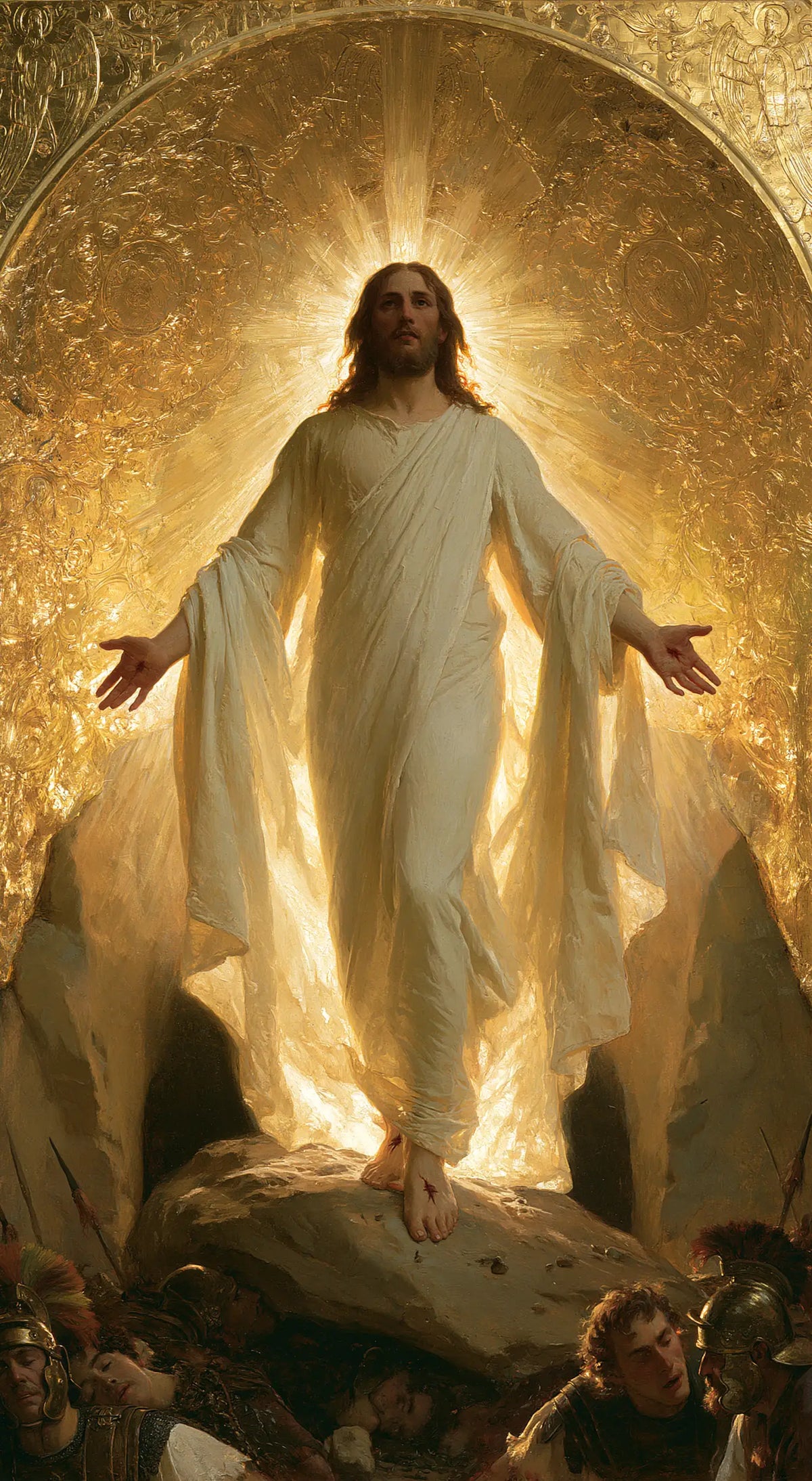 The Resurrection of Jesus Christ — The Pale Robe beneath the Silent Arch