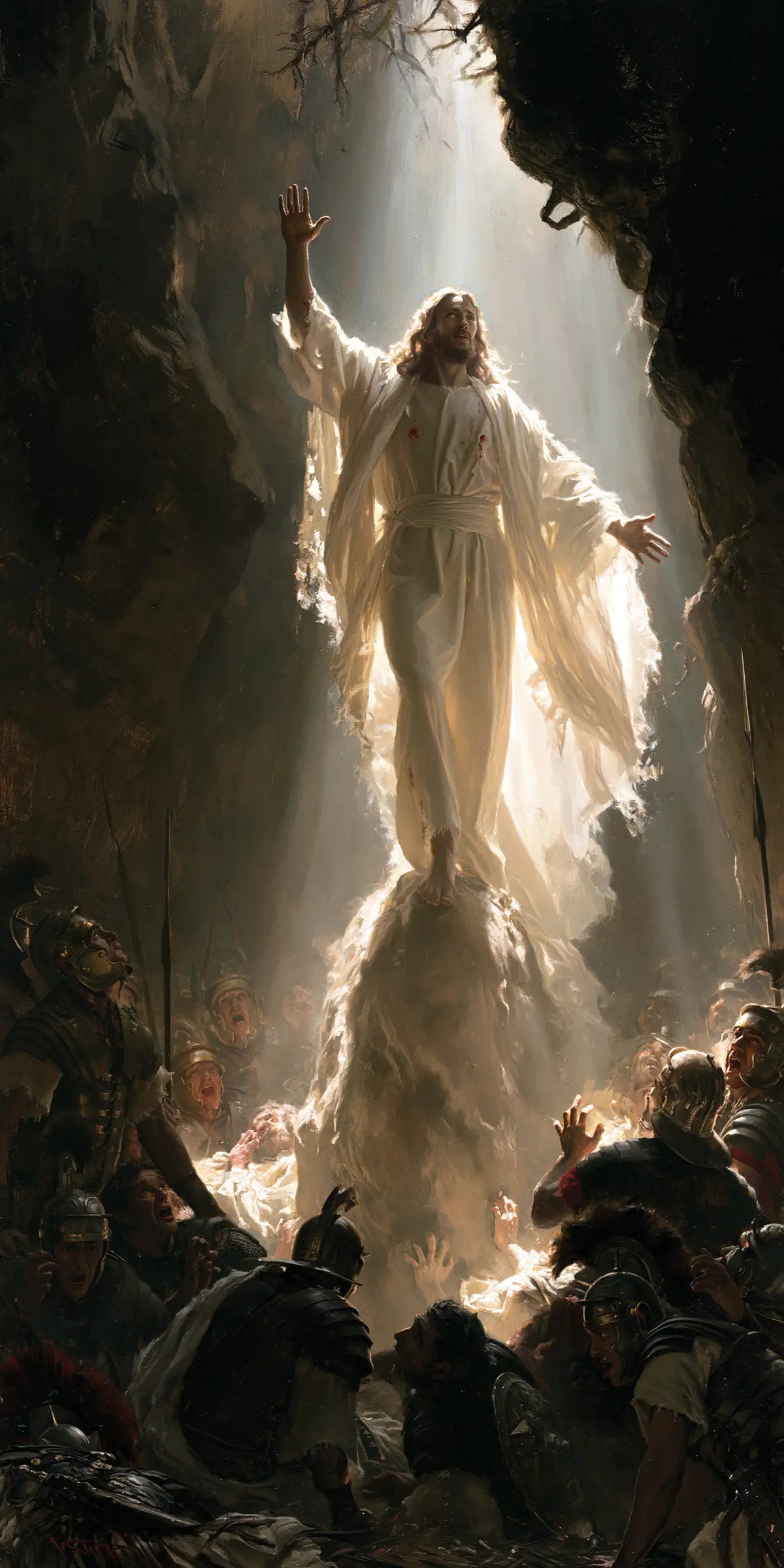 Resurrection of Jesus Christ in Sacred Monumental View style, portrait Christian artwork no. 2
