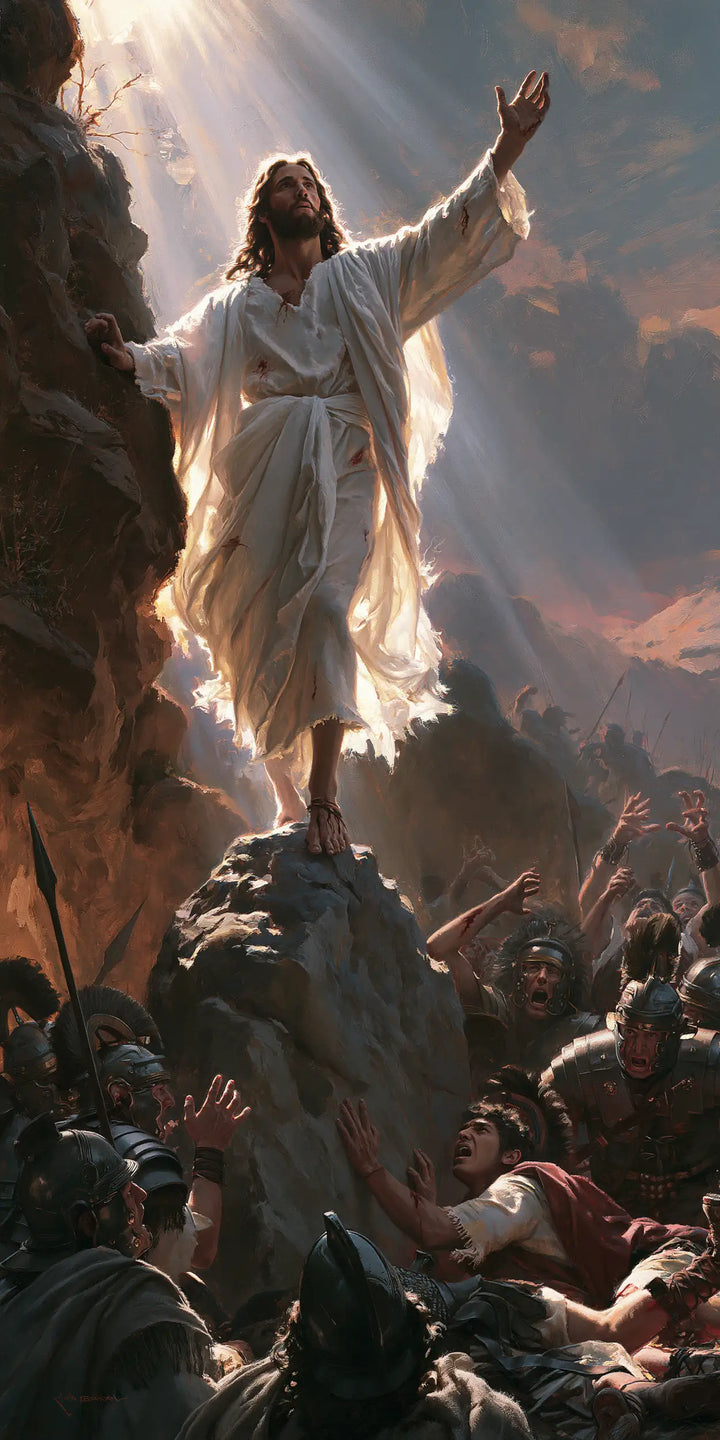 The Resurrection of Jesus Christ — The Raised Hand above the Sleeping Figures