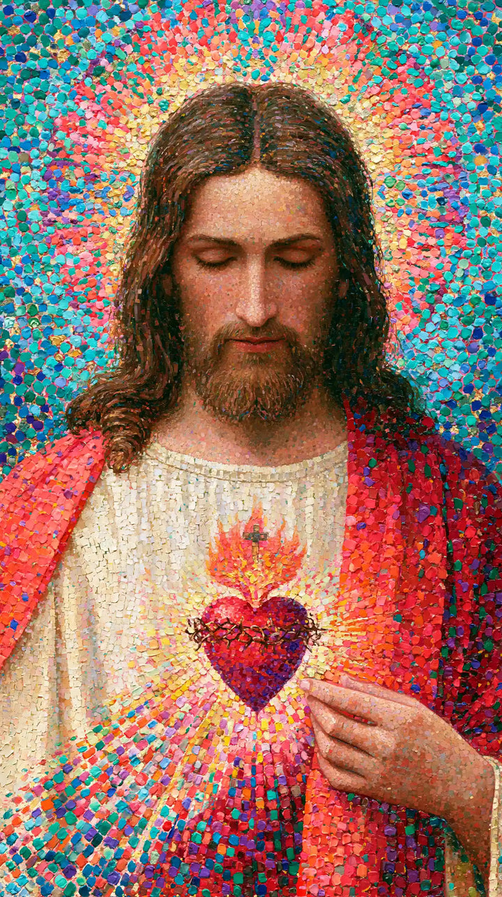 Sacred Heart of Jesus – Pointillist & Neo-Impressionist · Portrait no. 2