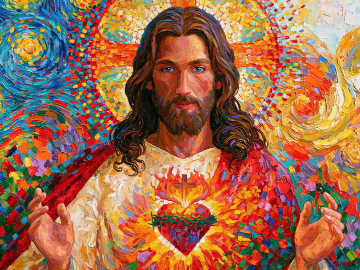 Sacred Heart of Jesus – Pointillist Post-Impressionism · Landscape no. 1