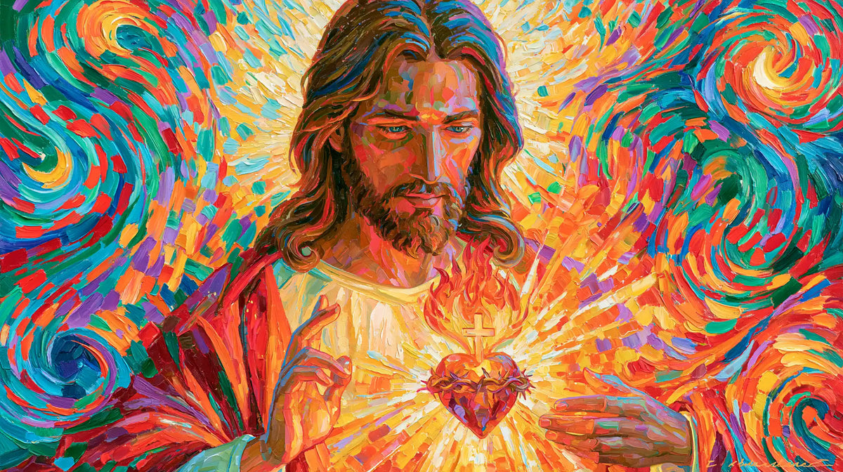 Sacred Heart of Jesus – Pointillist Post-Impressionism · Landscape no. 8
