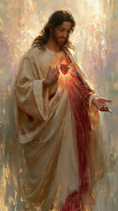 The Sacred Heart of Jesus — Contemplation in the Pastel Veil