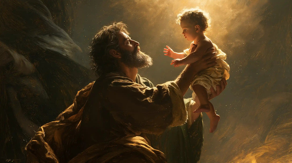 Saint Joseph with the Child Jesus – Theatrical Baroque · Landscape no. 2