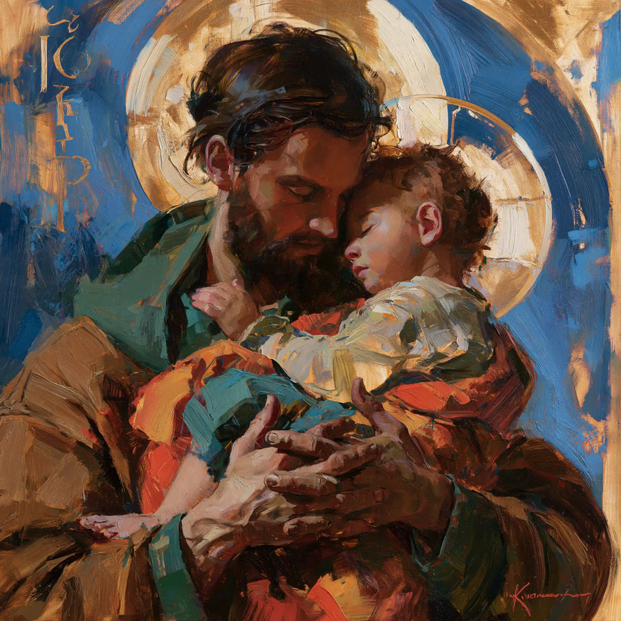 Saint Joseph with the Child Jesus – Expressionist · Square no. 6