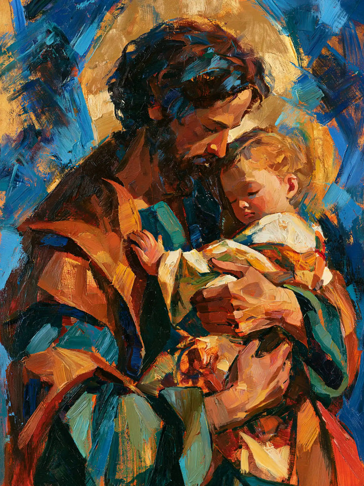 Saint Joseph with the Child Jesus – Expressionist · Portrait no. 12