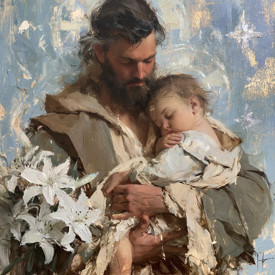 Saint Joseph with the Child Jesus – Impressionist · Square no. 2