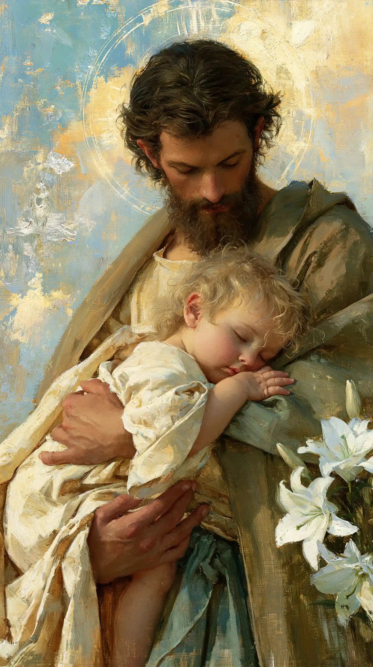 Saint Joseph with the Child Jesus – Impressionist · Portrait no. 4