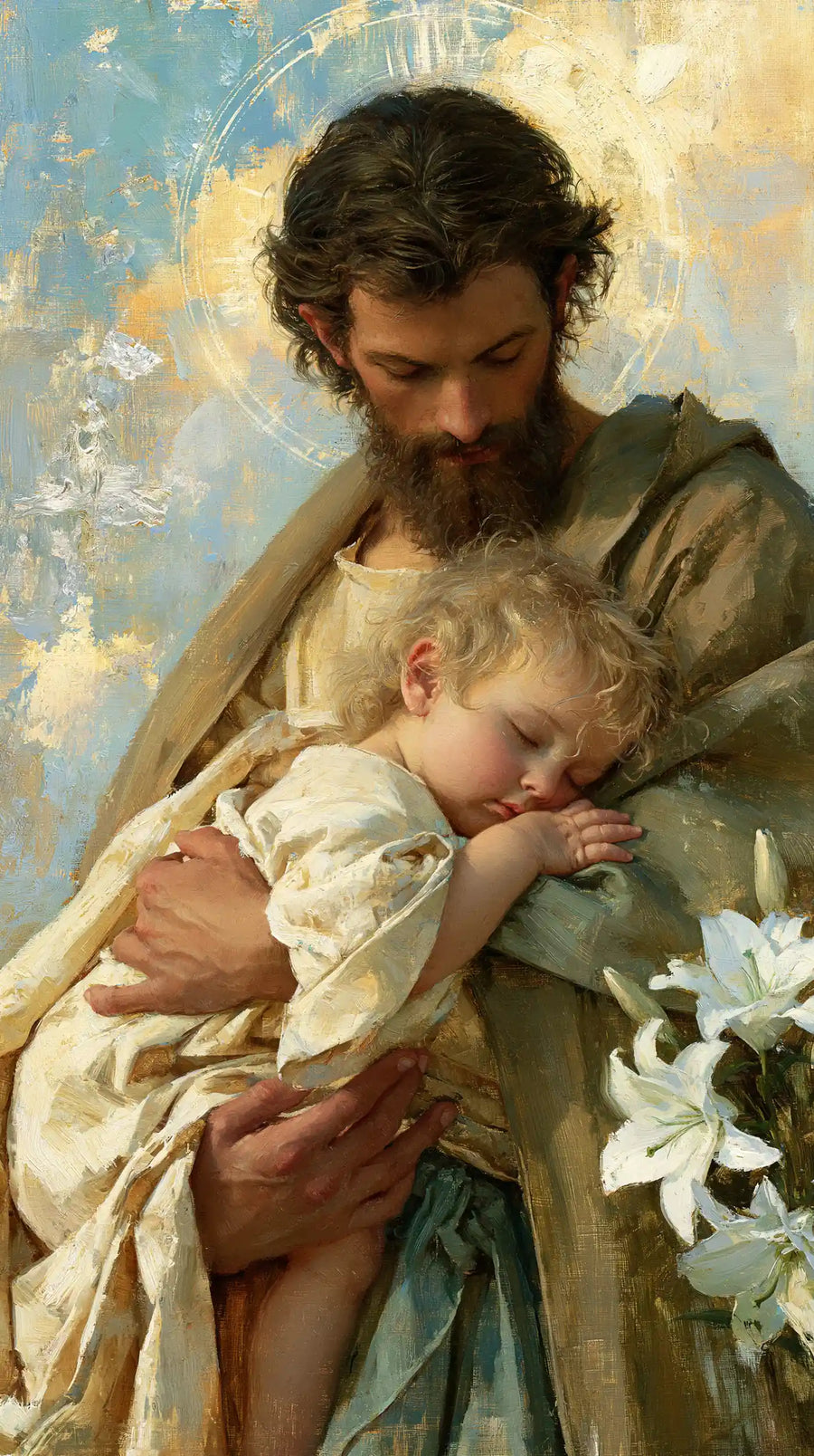 Saint Joseph with the Child Jesus – Impressionist · Portrait no. 4