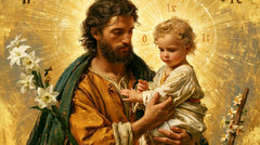 Saint Joseph with the Child Jesus – Sacred Gold · Landscape no. 15