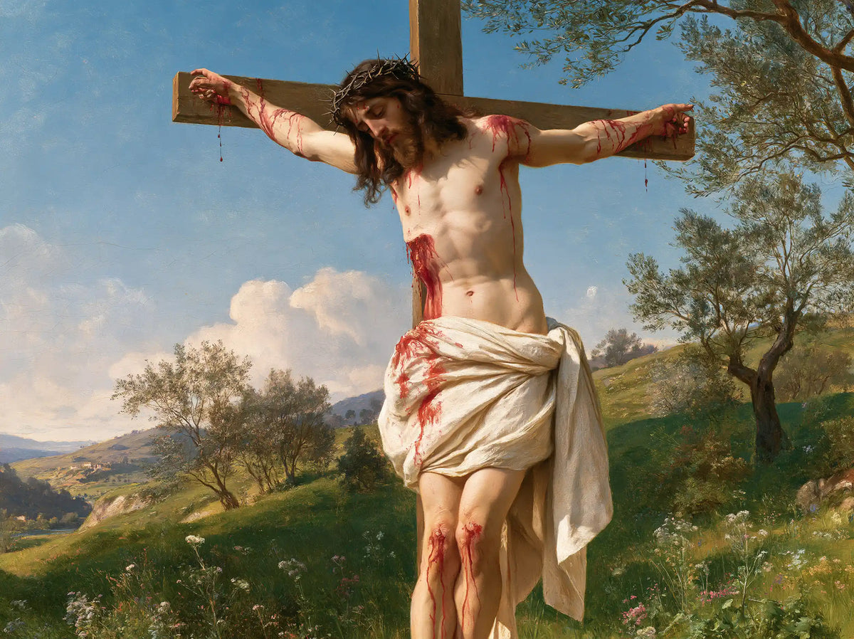 The Crucifixion – Ivory Prayer Beneath the Cross