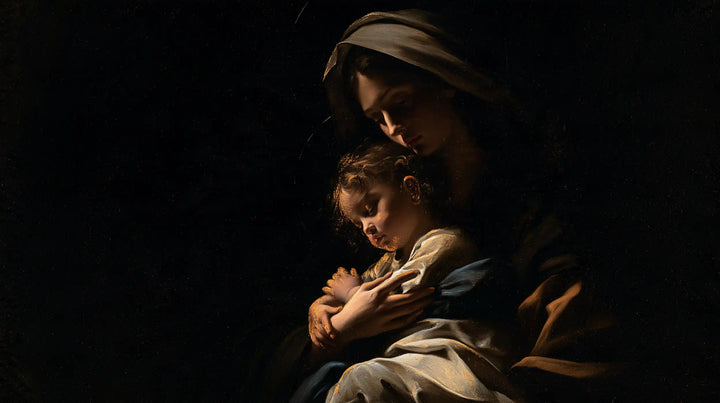 Virgin Mary and Child Jesus - Black and Gold · Landscape n° 11