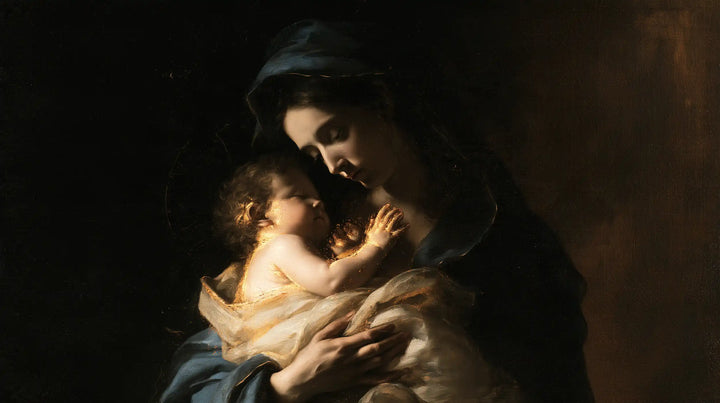 Virgin Mary and Child Jesus - Black and Gold · Landscape n° 12